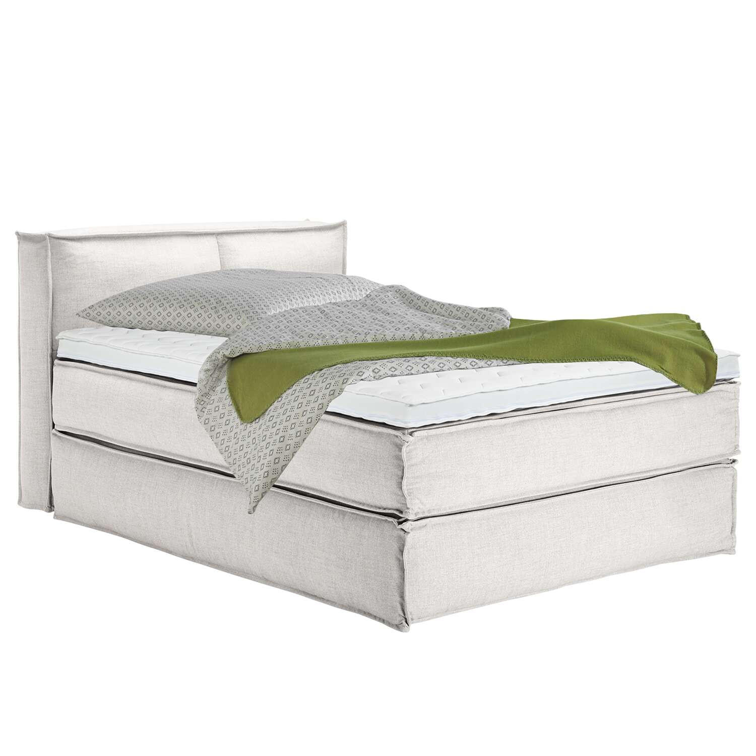 BOXSPRINGBETT 140/200 cm  in Creme  - Creme/Schwarz, Design, Textil (140/200cm) - home24