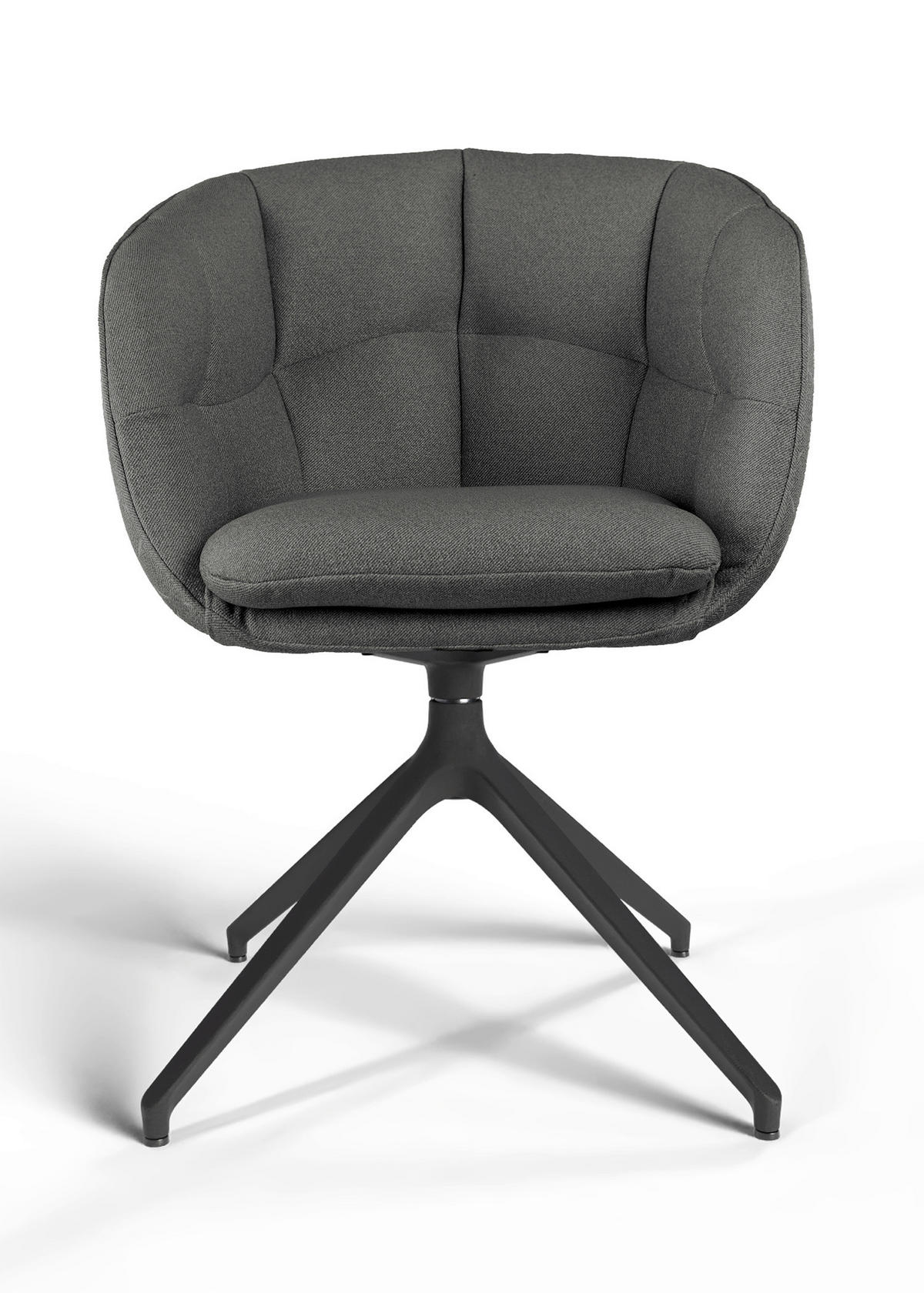 ARMLEHNSTUHL  Beinauswahl, Sitzfläche 360° drehbar, Stoff-/Lederauswahl Jacquard  Graphitfarben  - Graphitfarben/Schwarz, Design, Textil/Metall (62/81/63cm) - Dieter Knoll