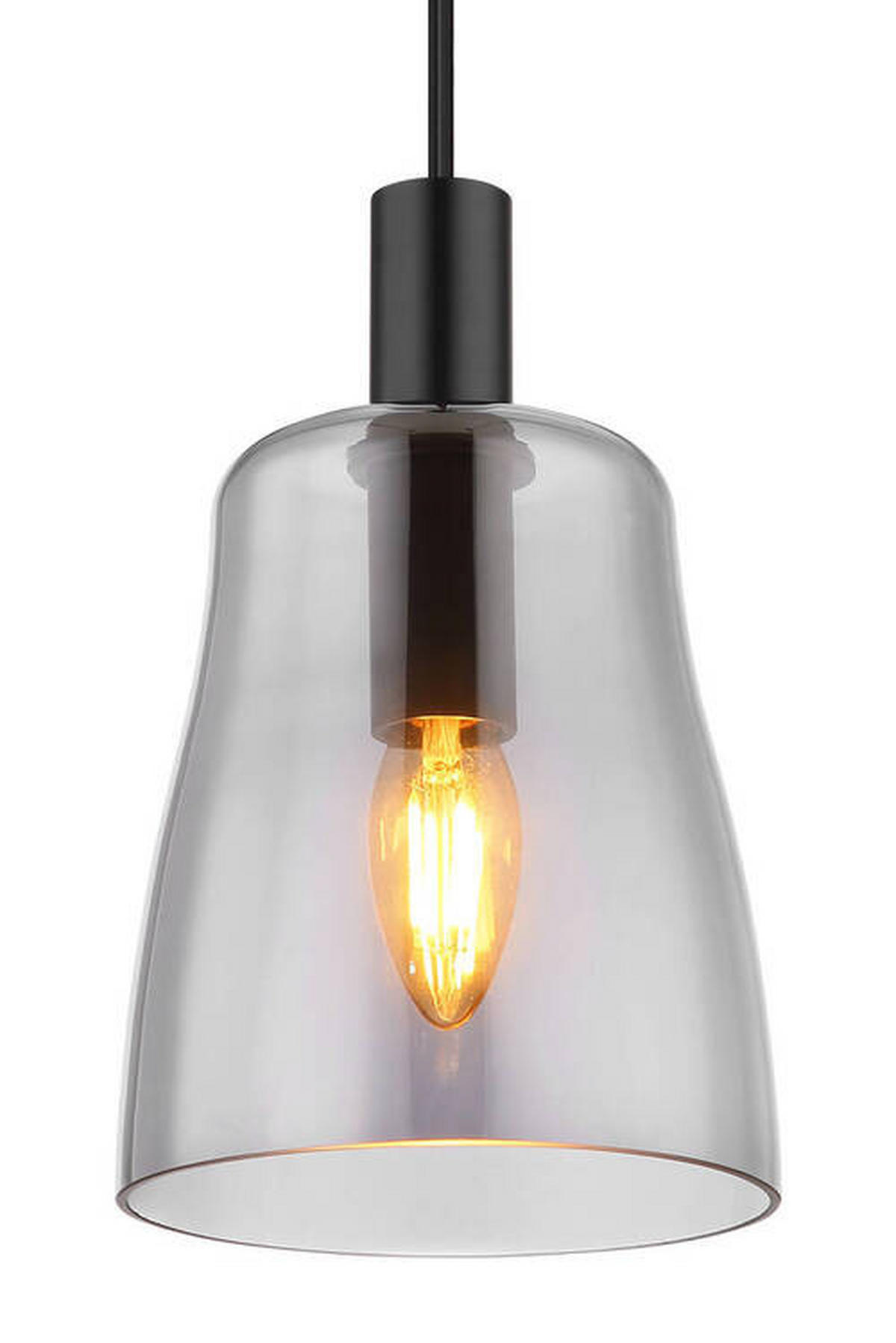 VISEČA SVETILKA        14,5/120 cm      E14 - črna, Design, kovina/steklo (14,5/120cm) - Globo