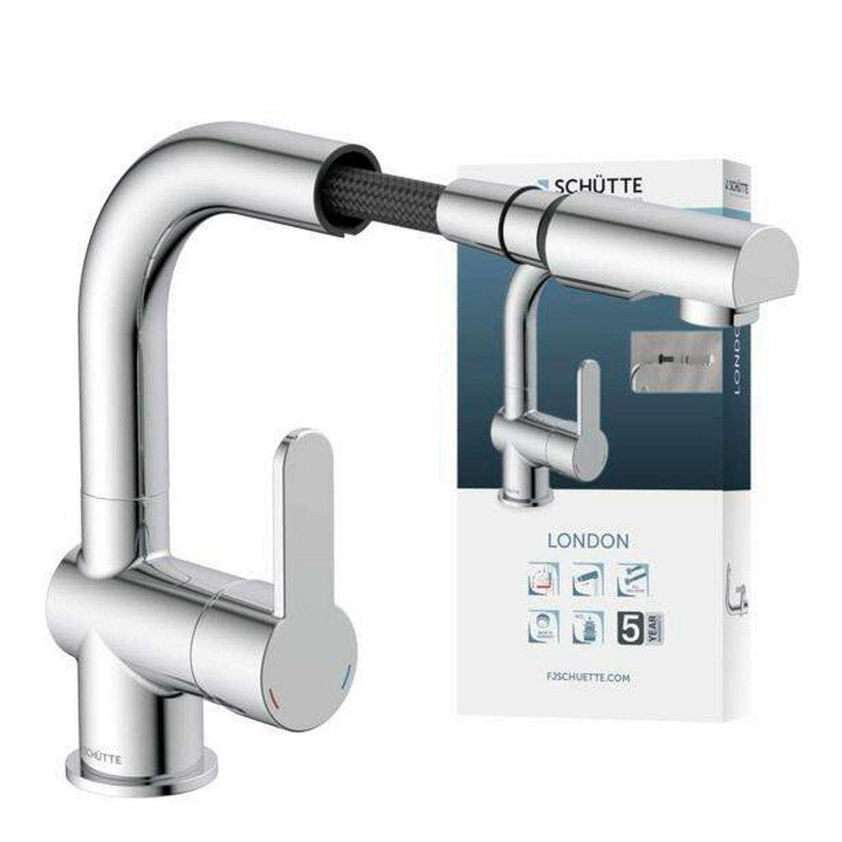WASCHTISCHARMATUR 79710  - Chromfarben, Basics, Metall (7,9/22,5/19,5cm) - Schütte