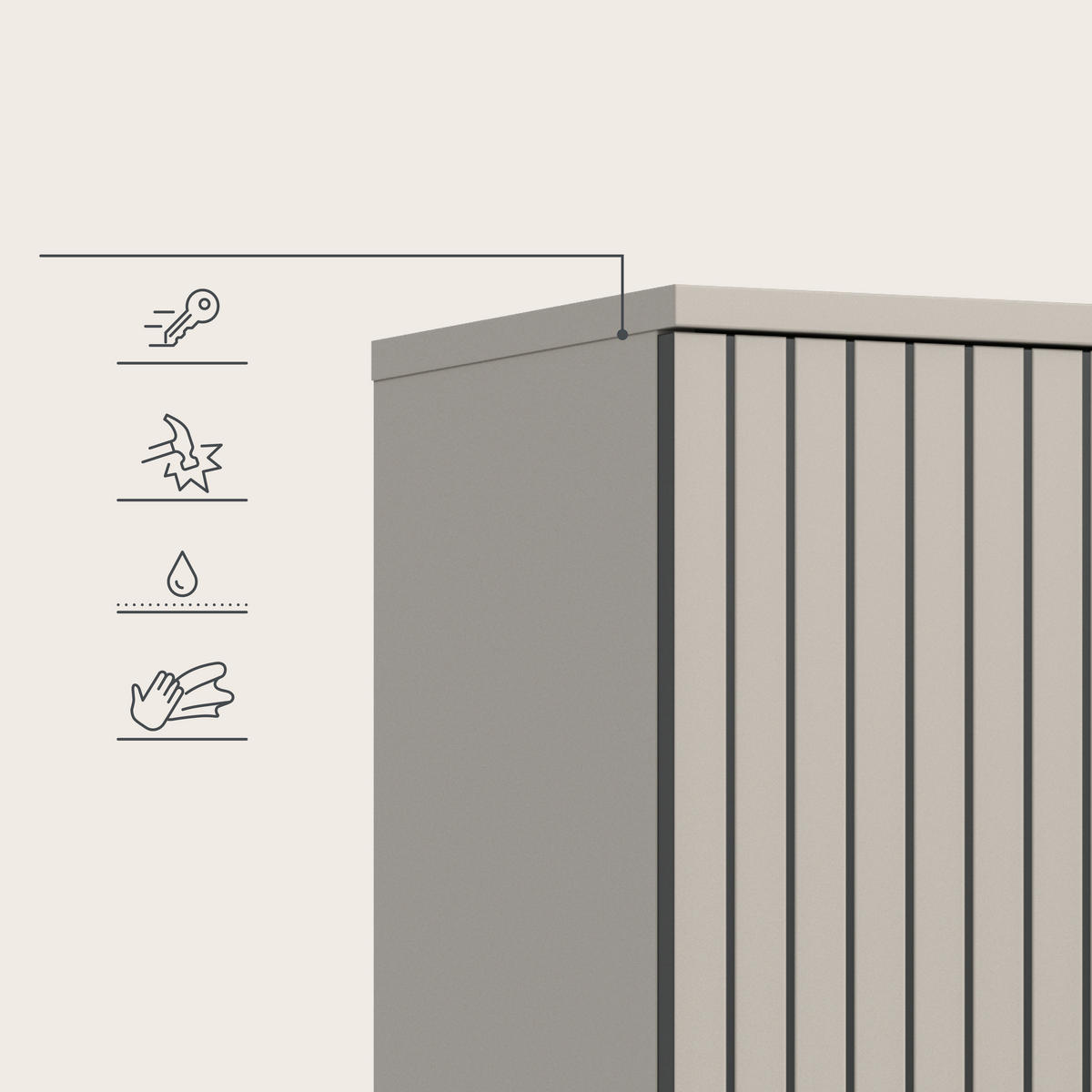 HÖGSKÅP  - svart/kashmir, Trend, trämaterial/plast (30/192/30cm) - MID.YOU