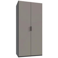 FALTTÜRENSCHRANK  in Graphitfarben, Sahara  - Schwarz/Graphitfarben, Design, Holzwerkstoff (100/216/58cm) - Boxxx