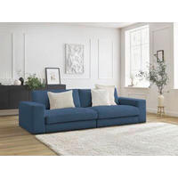 3-SITZER-SOFA LEONARD Cord Dunkelblau  - Schwarz/Dunkelblau, MODERN, Kunststoff/Textil (274/77/109cm)