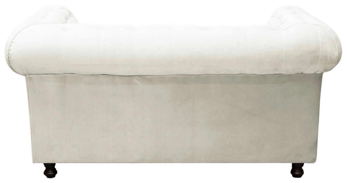 CHESTERFIELD-SOFA in Samt Creme  - Wengefarben/Creme, Basics, Holz/Textil (168/80/90cm) - P & B