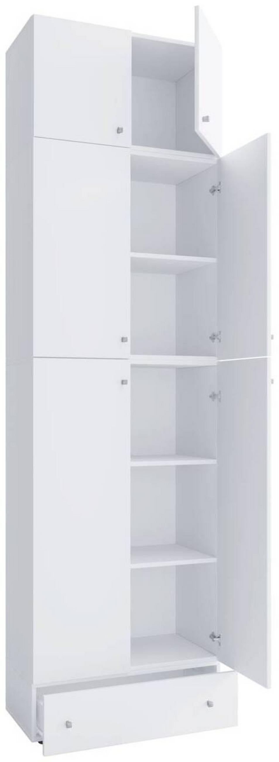 SCHUHSCHRANK Weiß  - Weiß/Grau, MODERN, Holzwerkstoff/Kunststoff (70/240/39cm) - MID.YOU