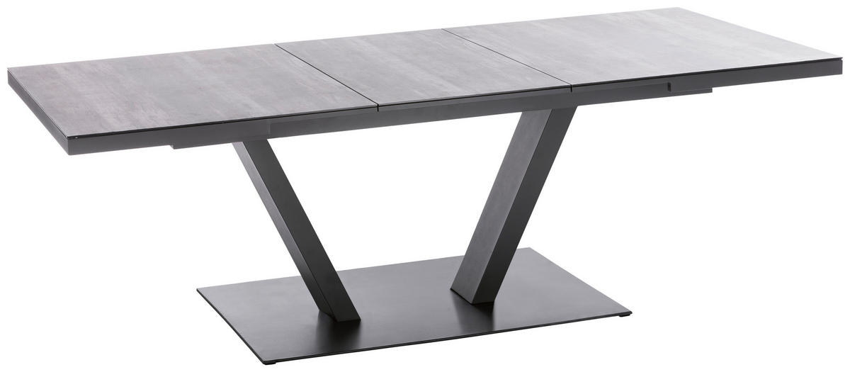 GARTENTISCH 180/100/76 cm Metall rechteckig  - Anthrazit/Grau, Design, Glas/Metall (180/100/76cm)