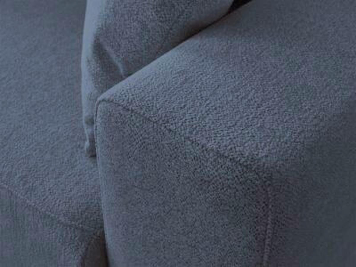 ECKSOFA Ottomane links  ATILLA Blau Flachgewebe  - Blau/Schwarz, MODERN, Kunststoff/Textil (149/244cm)