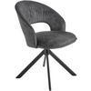 STUHL  Stoffauswahl, Sitzfläche 360° drehbar Velours  - Schwarz/Grau, Basics, Textil/Metall (60/88,5/64cm) - Celina Home