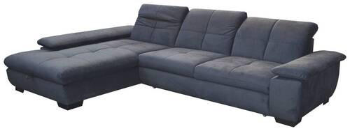 SEDEŽNA GARNITURA, velur siva  - črna/siva, Design, tekstil (204/297cm) - Xora
