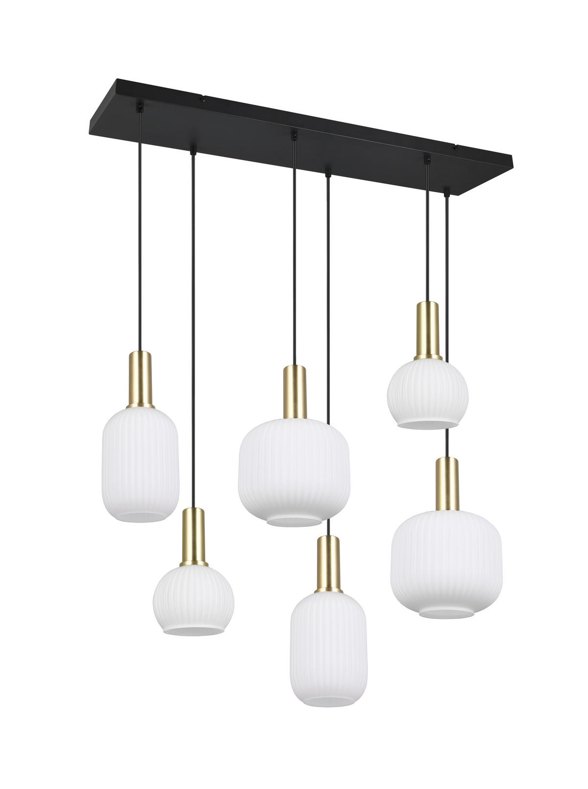 PENDELLEUCHTE 92/35/150 cm   - Messingfarben/Weiß, Design, Glas/Metall (92/35/150cm) - Trio Leuchten