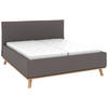 POLSTERBETT Matratze, Lattenrost, Bettkasten 160/200 cm  in Graubraun  - Eichefarben/Graubraun, Design, Holz/Textil (160/200cm) - Musterring