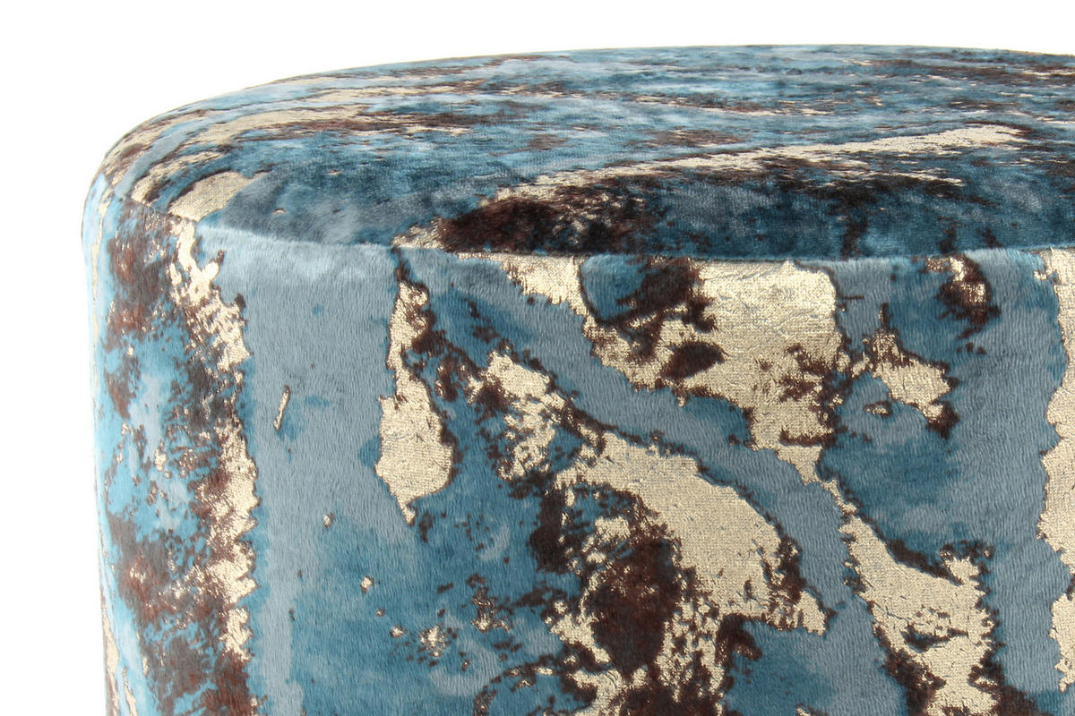 PALL i textil mörkblå  - guldfärgad/mörkblå, Design, metall/textil (35/46/35cm) - Kayoom