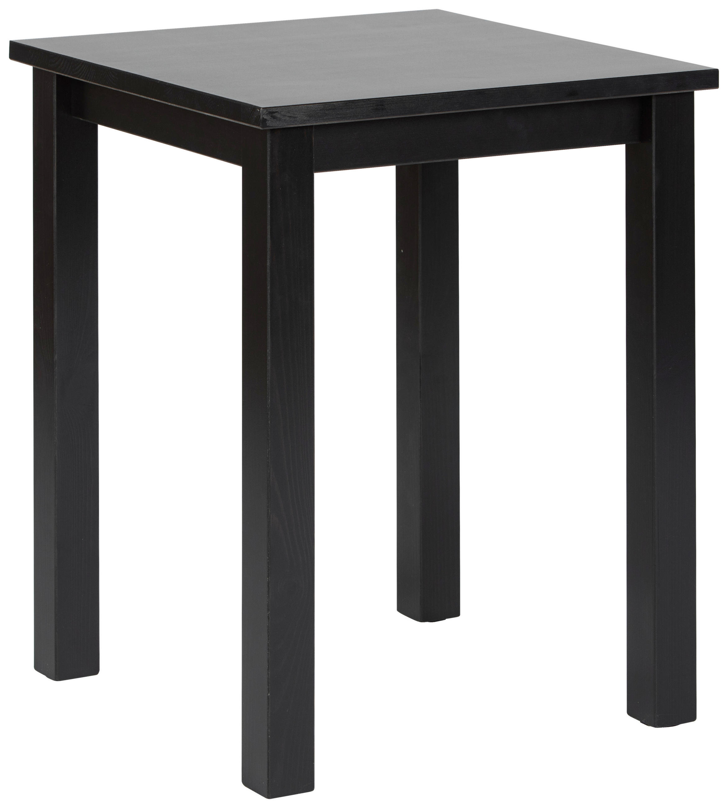 BEISTELLTISCH 45/45/55 cm Kiefer massiv Schwarz quadratisch  - Schwarz, Basics, Holz (45/45/55cm) - MID.YOU