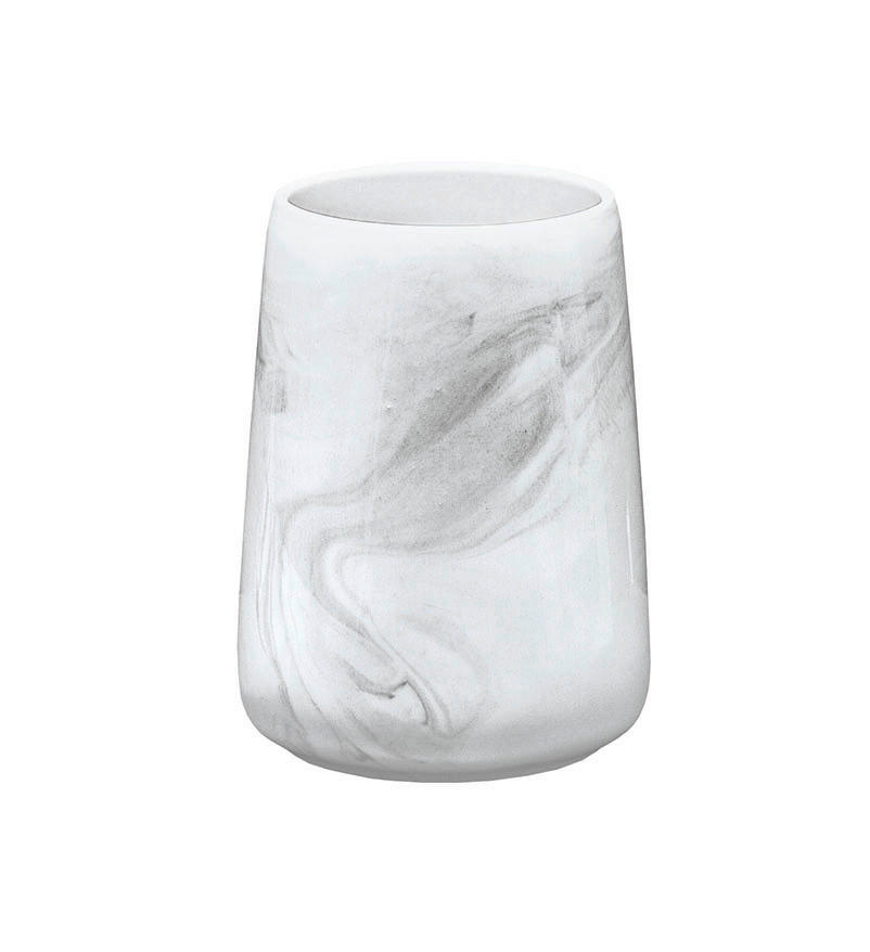 KUPAONSKA ČAŠA siva, bijela keramika MARBLE - bijela/siva, Basics, keramika (7,8/10,5cm) - Kleine Wolke