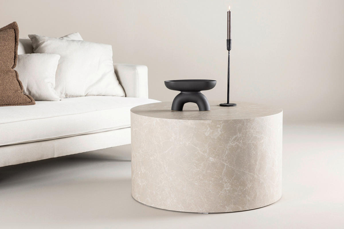 COUCHTISCH Pappel rund Beige  - Beige, MODERN, Holz (80/45cm) - Livetastic