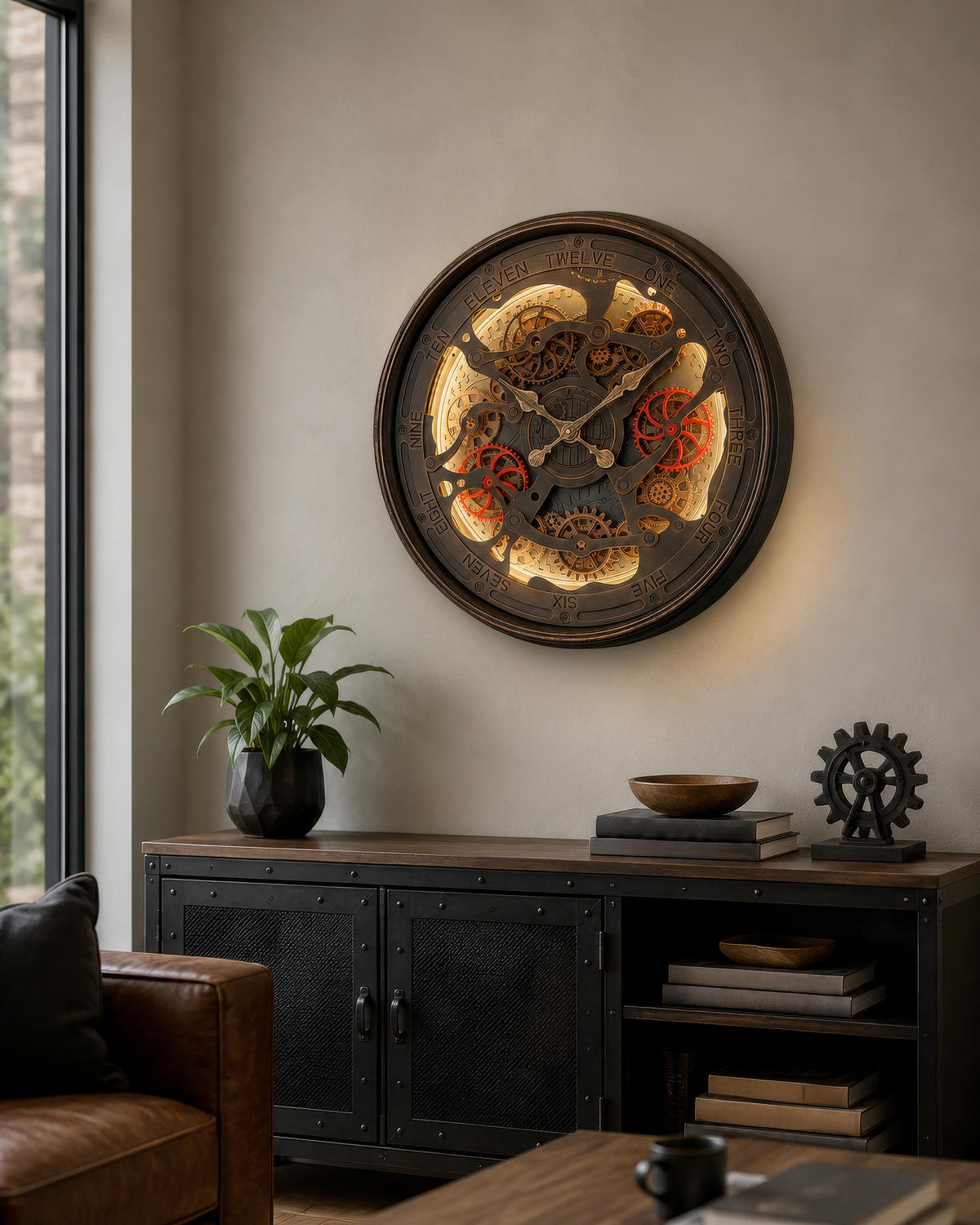 WANDUHR Alissa Schwarz  - Schwarz, Basics, Glas/Kunststoff (76/76cm) - Globo