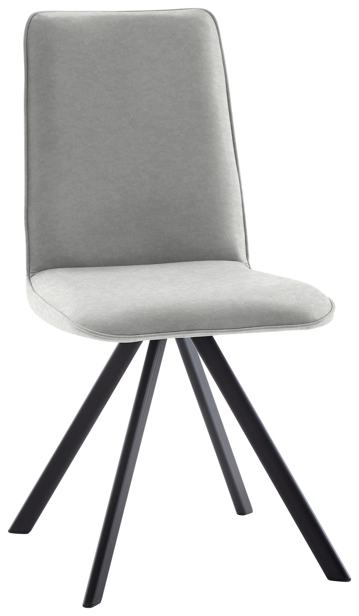 STUHL  in Eisen Flachgewebe  - Creme/Schwarz, Design, Textil/Metall (48/93/60cm) - Cantus