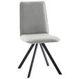 STUHL  in Eisen Flachgewebe Metall, Textil  - Creme/Schwarz, Design, Textil/Metall (48/93/60cm) - Cantus