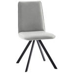 STUHL  in Eisen Flachgewebe Metall, Textil  - Creme/Schwarz, Design, Textil/Metall (48/93/60cm) - Cantus