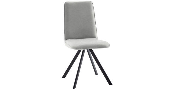 STUHL in Eisen Flachgewebe Metall, Textil - Creme/Schwarz, Design, Textil/Metall (48/93/60cm) - Cantus