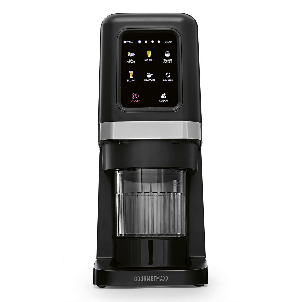 EISMASCHINE GOURMETmaxx  - Schwarz, Basics, Kunststoff/Metall (23/11,6/30cm) - GOURMETMAXX