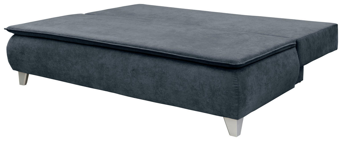BOXSPRINGSOFA Flachgewebe Anthrazit  - Anthrazit/Silberfarben, MODERN, Holz/Textil (208/100/106cm) - MID.YOU