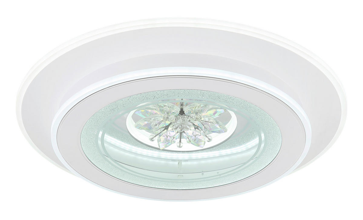 STROPNA LED-SVETILKA   //2700-6500 K/230 V/ - barve kroma/bela, Konvencionalno, kovina/umetna masa (46/6,5cm) - Globo