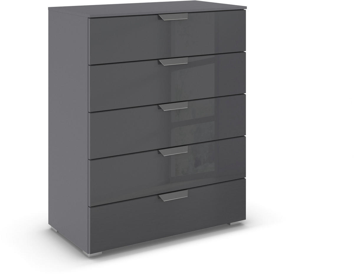 KOMMODE  in 80/100/43 cm  - Chromfarben/Dunkelgrau, Design, Glas/Holzwerkstoff (80/100/43cm) - Carryhome