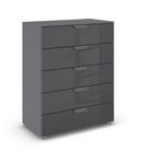 KOMMODE  in 80/100/43 cm  - Chromfarben/Dunkelgrau, Design, Glas/Holzwerkstoff (80/100/43cm) - Carryhome