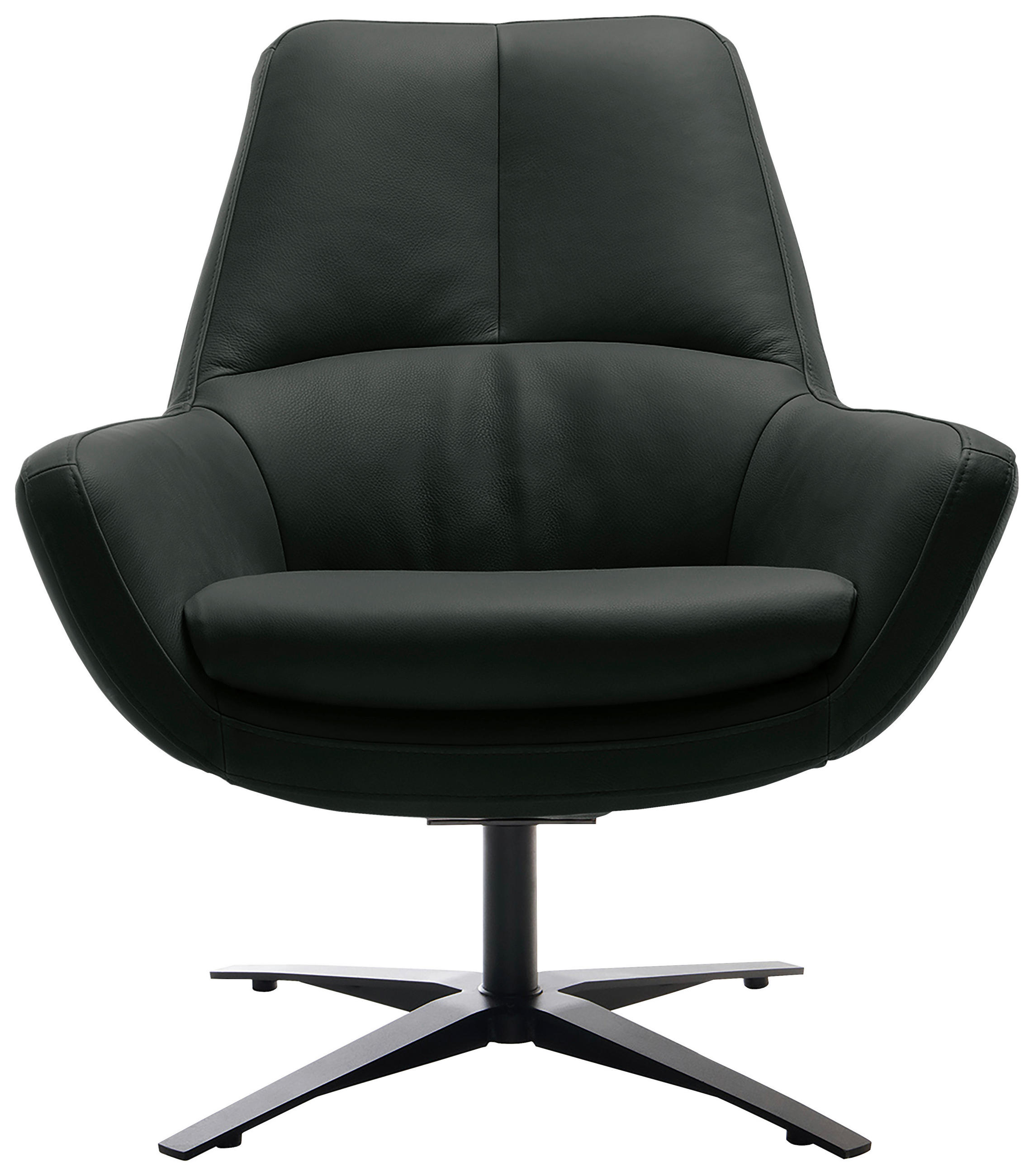 Thumbnail - Trendmanufaktur Sessel BE Organic, Schwarz, Leder, Echtleder, Anilinleder, 81x92x83 cm, Made in EU, Lederauswahl, Stoffa...