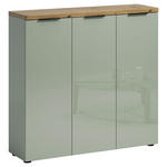 SCHUHSCHRANK 120/115/34 cm  - Eichefarben/Schwarz, Design, Holzwerkstoff/Kunststoff (120/115/34cm) - Xora