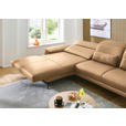 ECKSOFA in Echtleder Honig  - Schwarz/Honig, Design, Leder/Metall (193/332cm) - Dieter Knoll