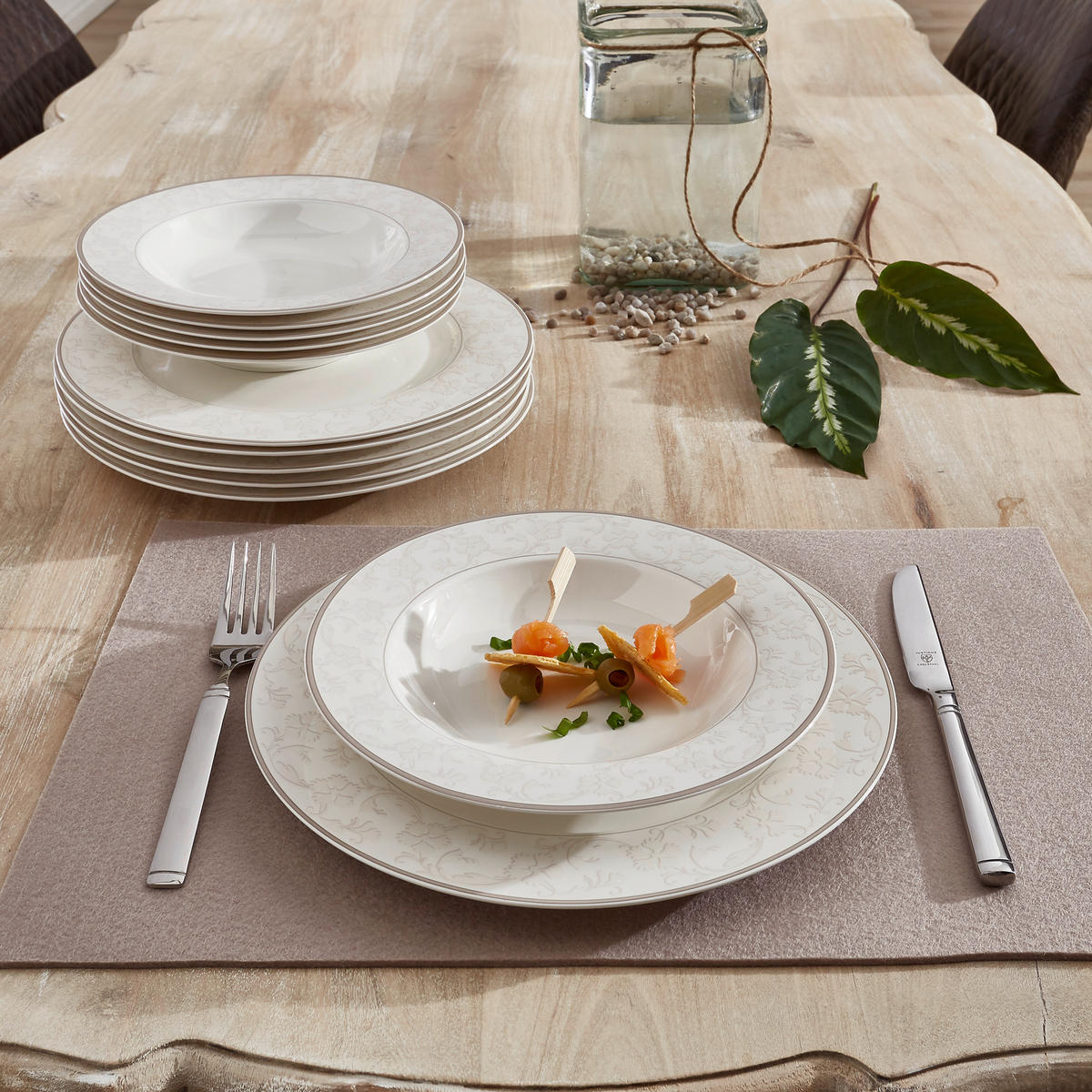 KÁVOVÝ SERVIS, 18-dielne, jemný porcelán (fine china) - béžová, Konventionell, keramika - Ritzenhoff Breker