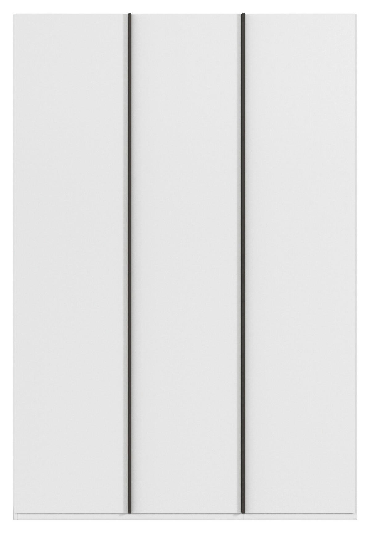 DREHTÜRENSCHRANK 151/235/61 cm,  in Weiß, 3-türig  - Graphitfarben/Weiß, Basics, Holzwerkstoff/Metall (151/235/61cm) - Novel