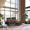 ECKSOFA in Echtleder Schwarz  - Beige/Schwarz, Design, Leder/Metall (239/150cm) - Koinor