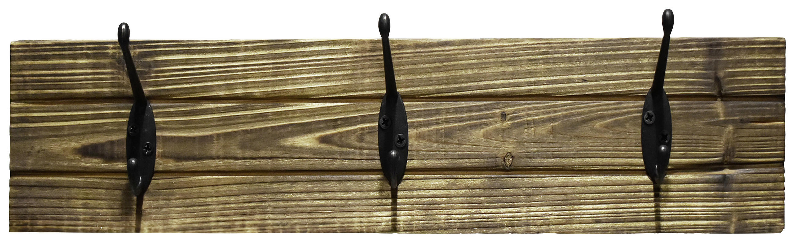 STENSKI OBEŠALNIK - črna/temno rjava, Moderno, kovina/les (45/10/9cm) - Carryhome
