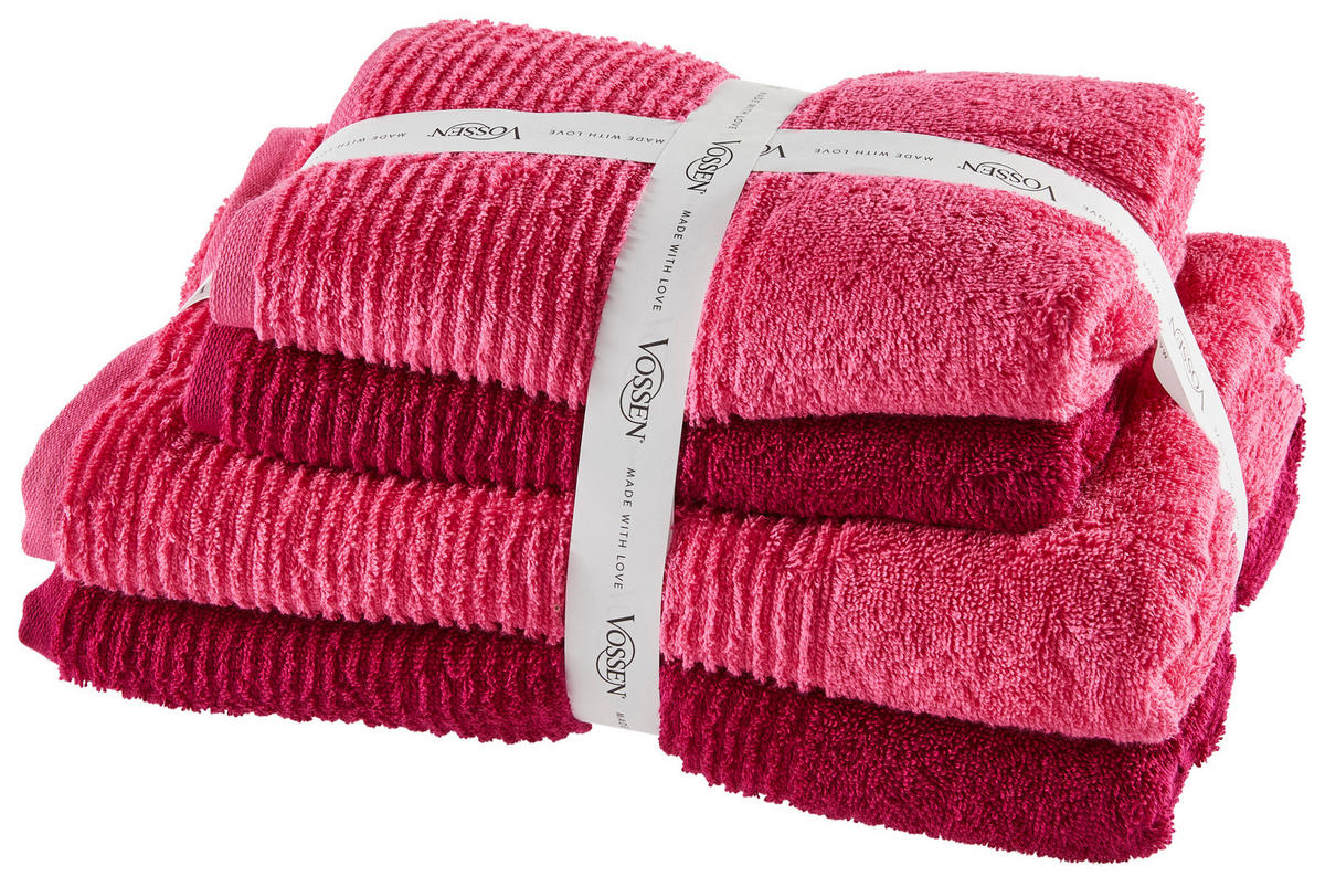 SADA RUČNÍKŮ A OSUŠEK, růžová - růžová, Basics, textil - Vossen