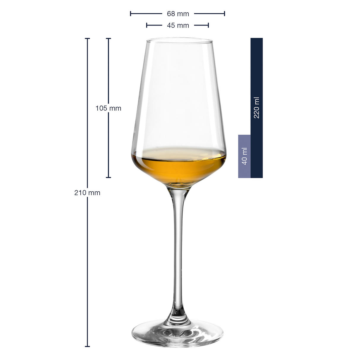DIGESTIFGLAS Puccini 220 ml 6-teilig  - Transparent, Basics, Glas (6,80/21,00/6,80cm) - Leonardo