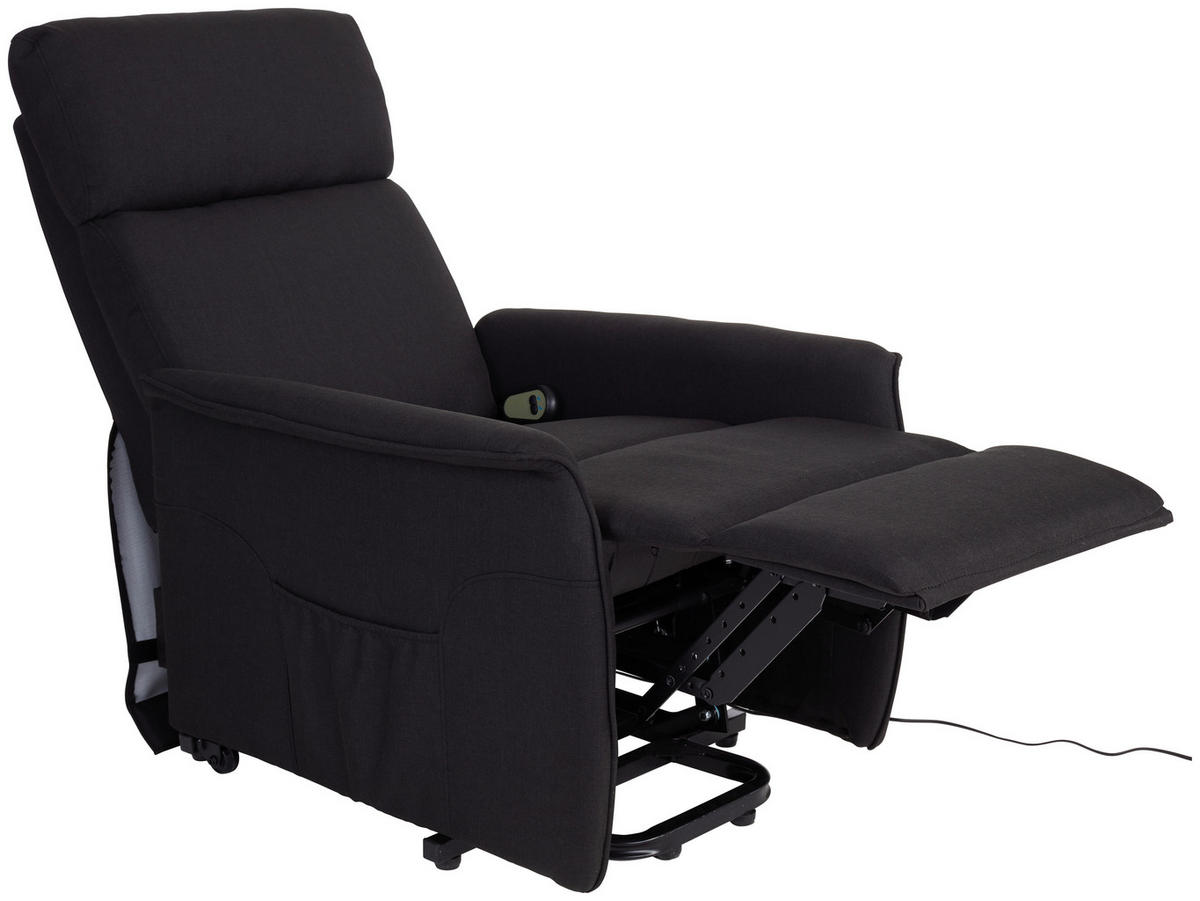 FERNSEHSESSEL  mit Webstoff Anthrazit  - Anthrazit/Schwarz, KONVENTIONELL, Textil/Metall (66/80-97/90-159,5cm) - MID.YOU