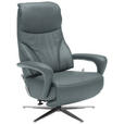 RELAXSESSEL in Leder Blau, Grau  - Blau/Edelstahlfarben, Design, Leder/Metall (75/106/88cm) - Dieter Knoll