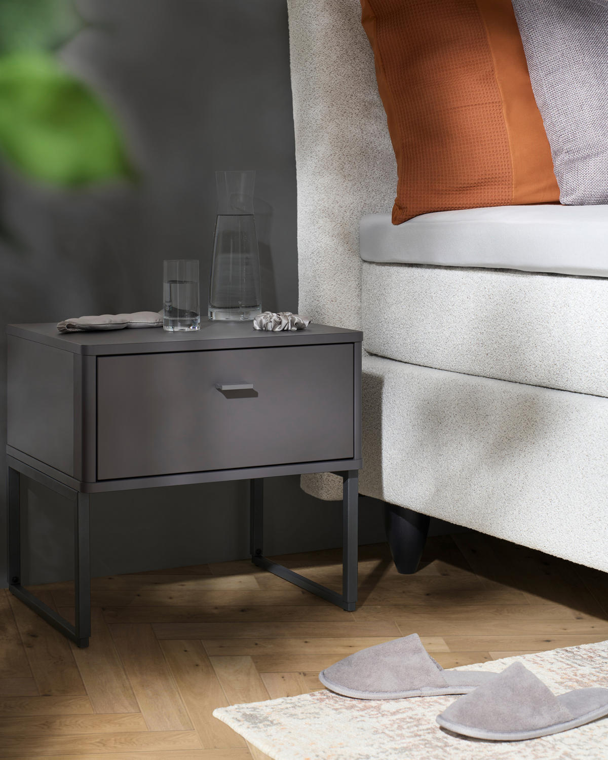 BOXSPRINGBETT 180/200 cm  in Creme, Hellgrau  - Creme/Hellgrau, Design, Holzwerkstoff/Kunststoff (180/200cm) - RUF Betten