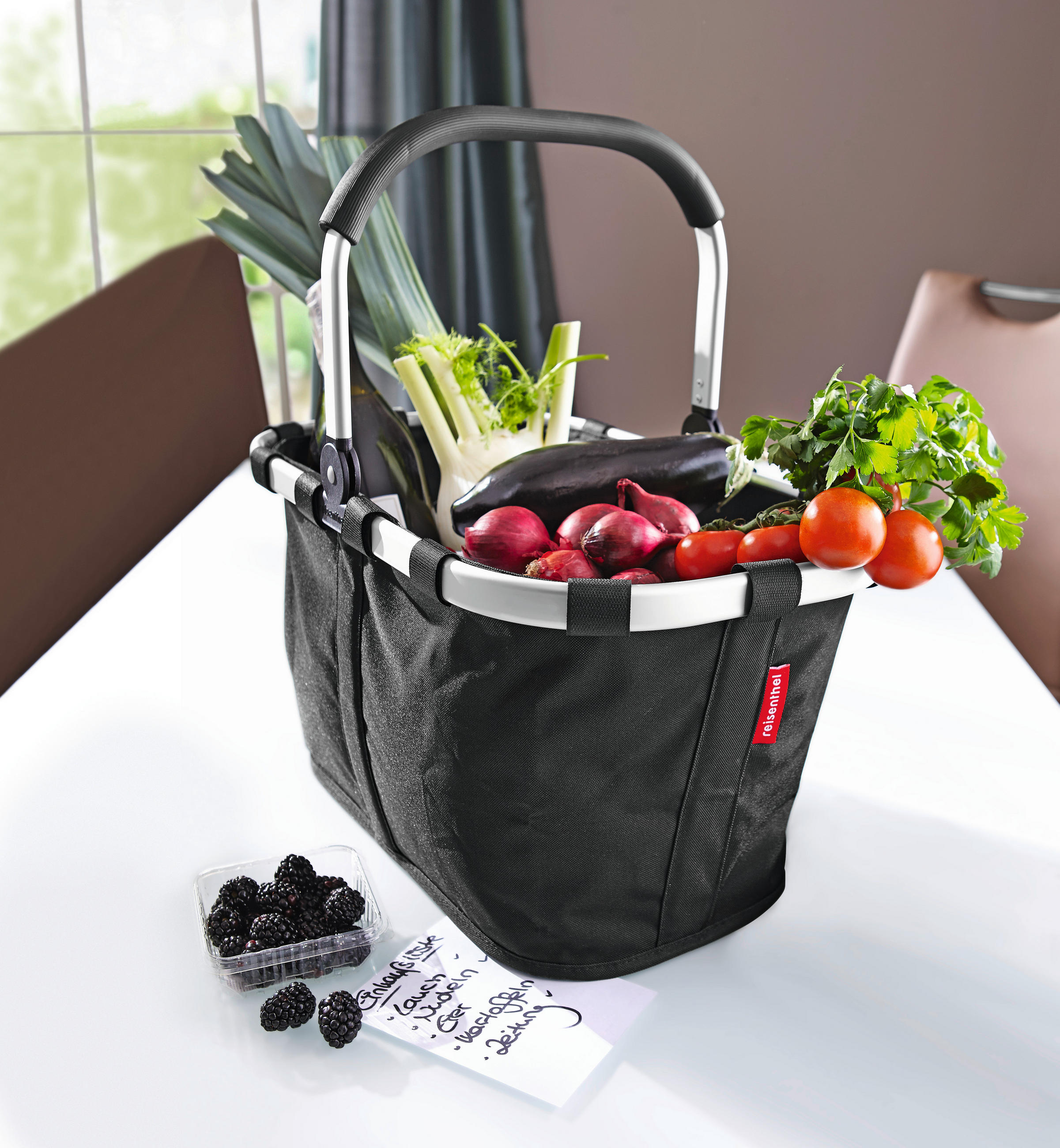 EINKAUFSKORB 22 L  - Schwarz, Basics, Textil/Metall (48/29/28cm) - Reisenthel