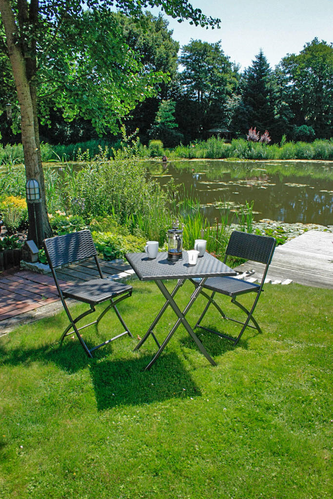 BALKONSET  3-teilig  - Schwarz, Basics, Kunststoff/Metall (62/74/62cm) - Gardenson