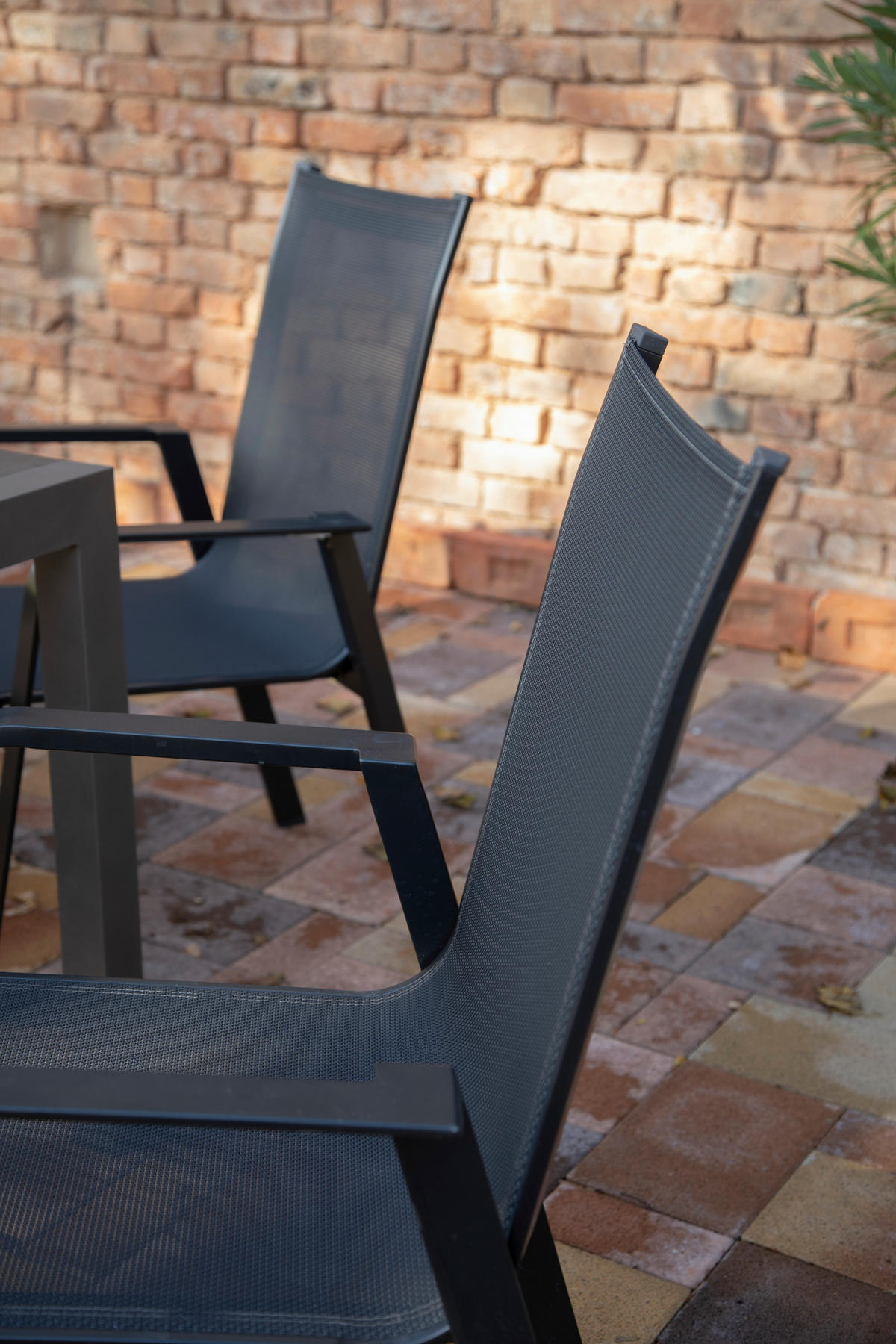 GARTENSET beschichtet Aluminium  - Schieferfarben/Anthrazit, Basics, Textil/Metall (160+60/98/72cm) - Acamp