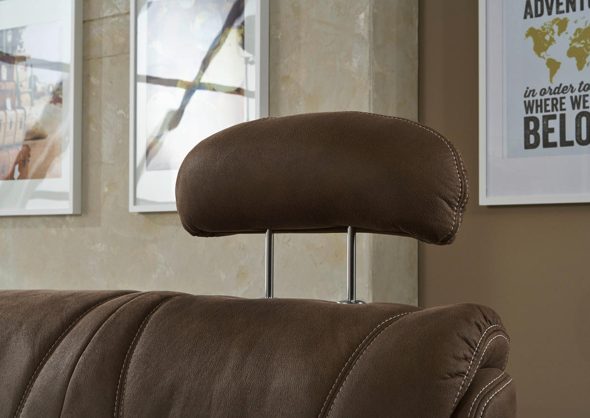 SAROKKANAPÉ textil barna, szürke  - bézs/barna, Konventionell, textil/fa (286/234cm) - Beldomo Comfort