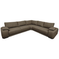 ECKSOFA Braun Struktur  - Chromfarben/Braun, KONVENTIONELL, Textil/Metall (280/310cm) - Carryhome