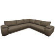 ECKSOFA Braun Struktur  - Chromfarben/Braun, KONVENTIONELL, Textil/Metall (280/310cm) - Carryhome