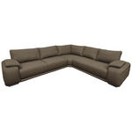 ECKSOFA Braun Struktur  - Chromfarben/Braun, KONVENTIONELL, Textil/Metall (280/310cm) - Carryhome