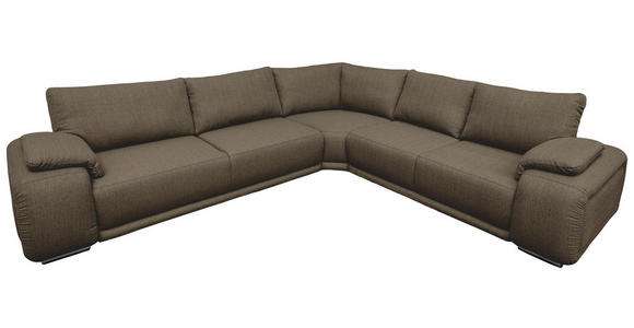 ECKSOFA Braun Struktur - Chromfarben/Braun, KONVENTIONELL, Textil/Metall (280/310cm) - Carryhome