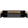 LOWBOARD in 195/63/50 cm - Eichefarben/Anthrazit, Design, Glas/Holzwerkstoff (195/63/50cm) - Novel